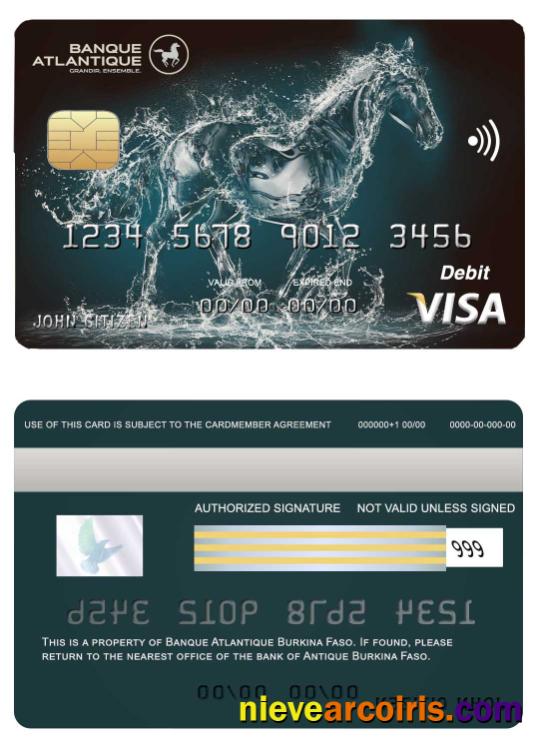 Burkina Faso Atlantique bank visa card